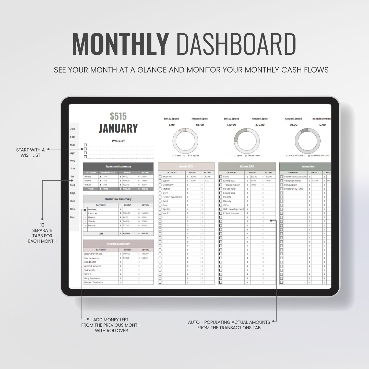 Budget Planner 50/30/20