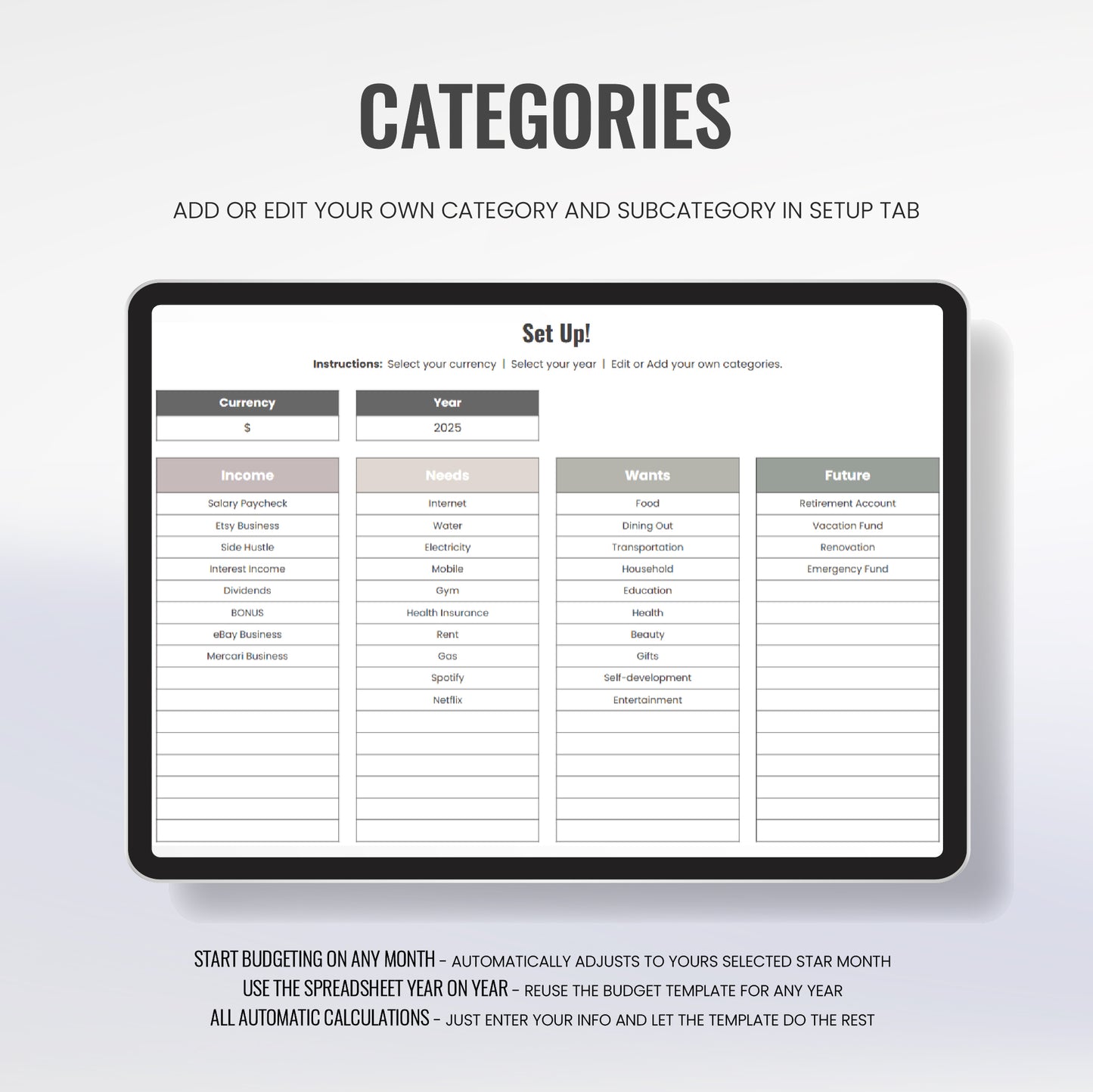 Budget Planner 50/30/20