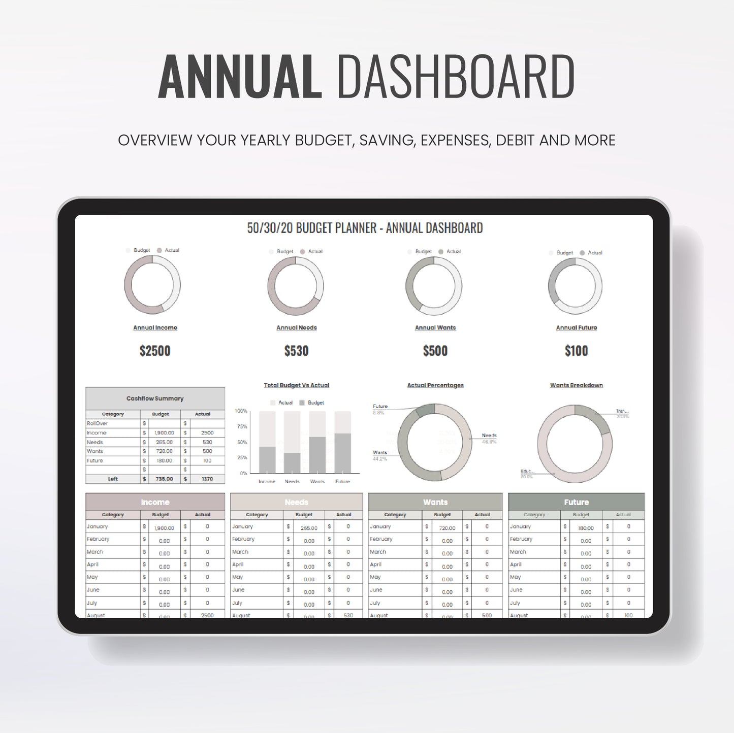 Budget Planner 50/30/20